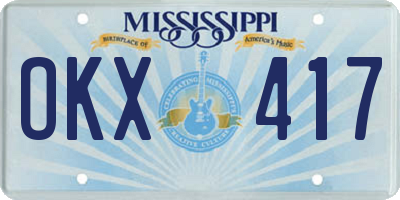 MS license plate OKX417