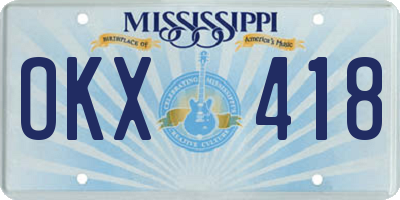 MS license plate OKX418
