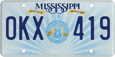 MS license plate OKX419