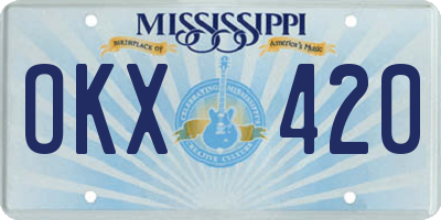 MS license plate OKX420