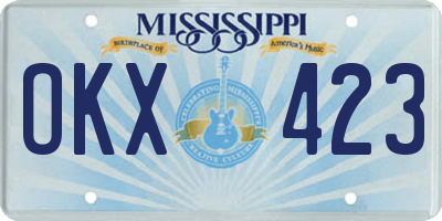 MS license plate OKX423