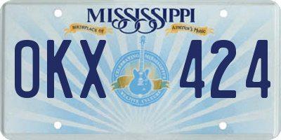 MS license plate OKX424