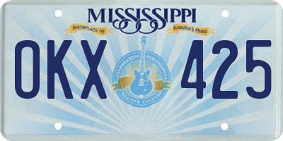 MS license plate OKX425