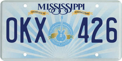 MS license plate OKX426