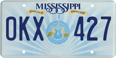 MS license plate OKX427