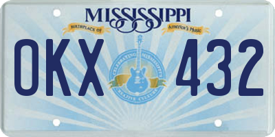 MS license plate OKX432
