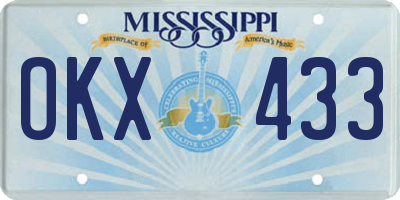 MS license plate OKX433