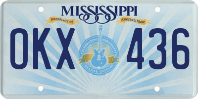 MS license plate OKX436