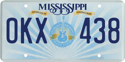 MS license plate OKX438
