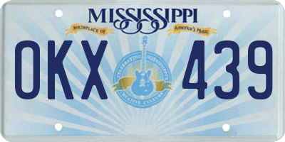 MS license plate OKX439
