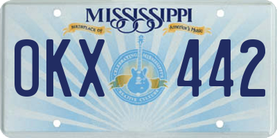 MS license plate OKX442