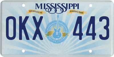 MS license plate OKX443