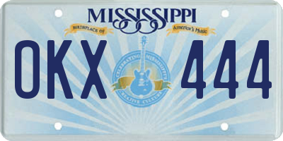 MS license plate OKX444