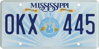 MS license plate OKX445