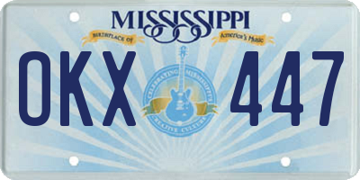MS license plate OKX447