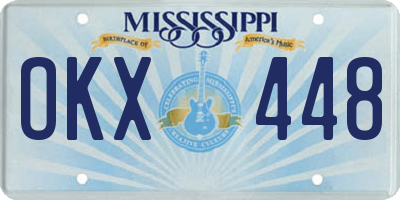 MS license plate OKX448