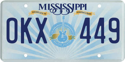 MS license plate OKX449