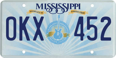 MS license plate OKX452