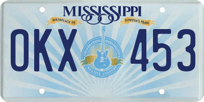 MS license plate OKX453