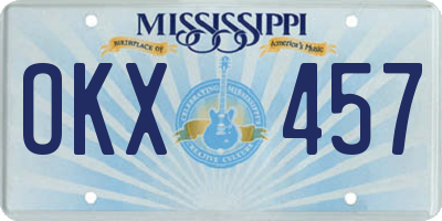 MS license plate OKX457