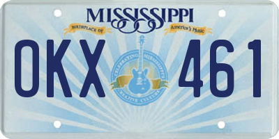 MS license plate OKX461