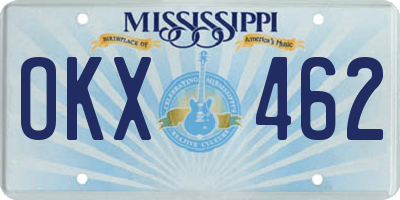 MS license plate OKX462