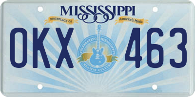 MS license plate OKX463
