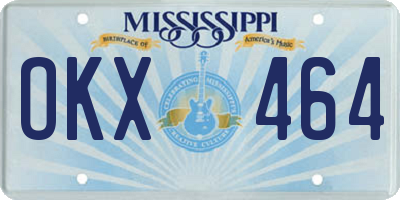 MS license plate OKX464