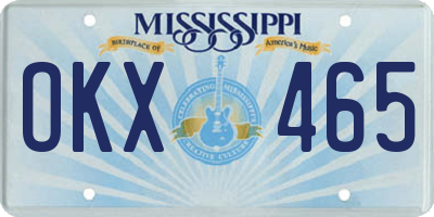 MS license plate OKX465