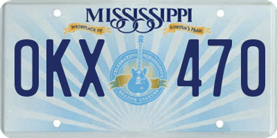 MS license plate OKX470