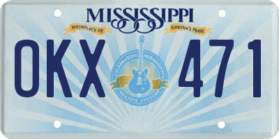 MS license plate OKX471