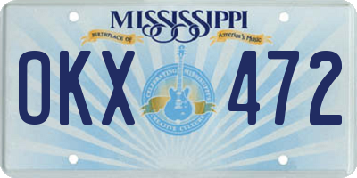 MS license plate OKX472
