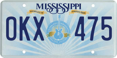 MS license plate OKX475