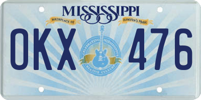 MS license plate OKX476