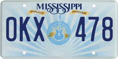 MS license plate OKX478