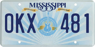 MS license plate OKX481