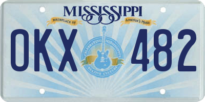 MS license plate OKX482
