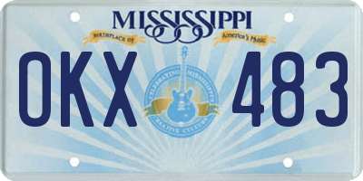 MS license plate OKX483
