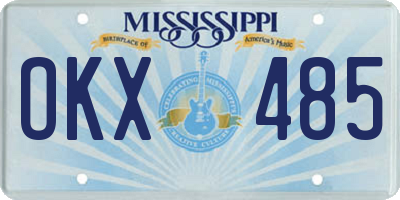 MS license plate OKX485