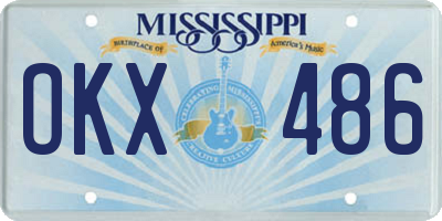 MS license plate OKX486