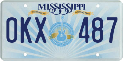 MS license plate OKX487