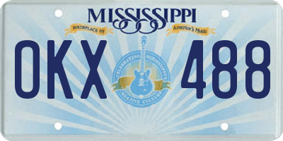 MS license plate OKX488