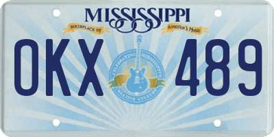 MS license plate OKX489