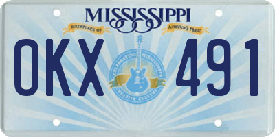 MS license plate OKX491