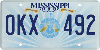 MS license plate OKX492