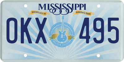 MS license plate OKX495