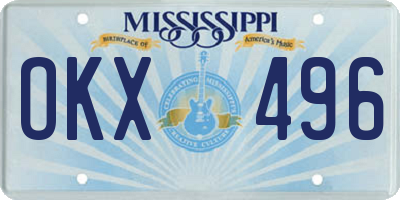 MS license plate OKX496