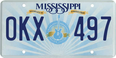 MS license plate OKX497