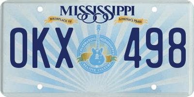 MS license plate OKX498