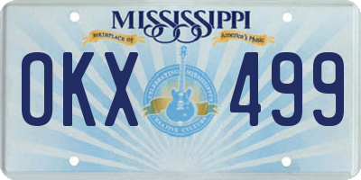 MS license plate OKX499